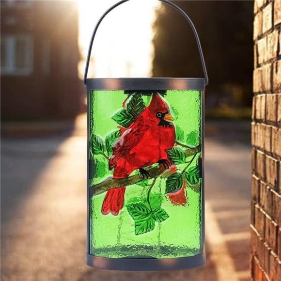 Hanging Solar Lantern Outdoor Decorative Waterproof LED Solar Cardinal Lights - Picture 4 of 7
